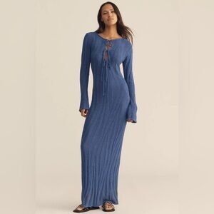 NWT Anthropologie Sunday in Brooklyn Red Cutout Long-Sleeve Midi Sweater Dress 🎡